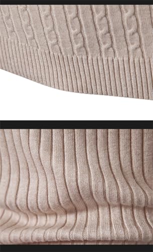 Men's High Neck Sweater Solid Color Knitted Warm Casual Turtleneck Woolen Winter Outdoor Top4