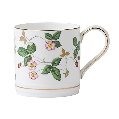 Wedgwood Delphi Tasse mit Motiv Walderdbeere, gold