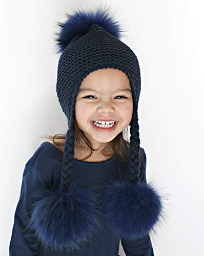 Melina's Bowtique Triple Pom Braids (Navy)