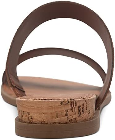 Sun Stone Womens Brown Cushioned Slip Resistant Easten Round Toe Wedge Slip On Slide Sandals Shoes 7.5 M | Image 2