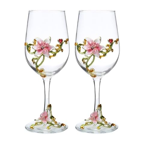 MEIGLQEA Handcrafted Flower Wine Glasses Cover