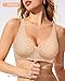 LetsJoli Seamless Bras for Women Jelly Push Up Support w Lift for Older Women Tshirt Bras Early Fall Fashion Clothing(Leopard Skin 40DDD)