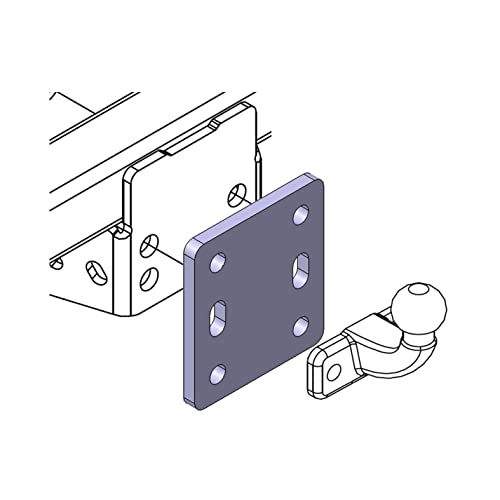 AHAKA Höhenverstellbare Adapterplatte Anhängerbock für Anhängerkupplung 2 Loch Flanschkugel 90 mm