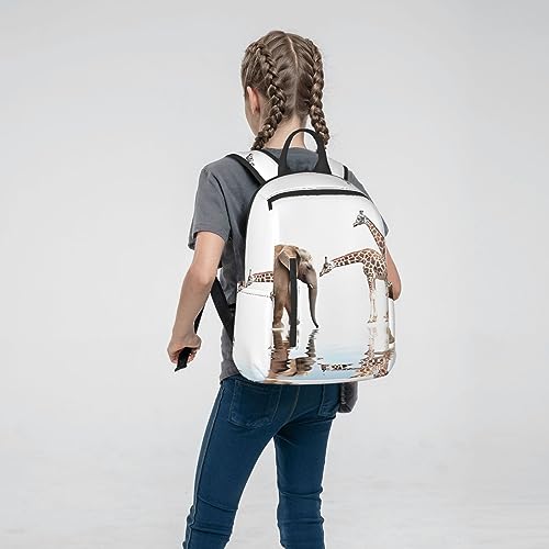 Sac à dos noir imprimé faune sauvage haute résistance, taille unique - 7