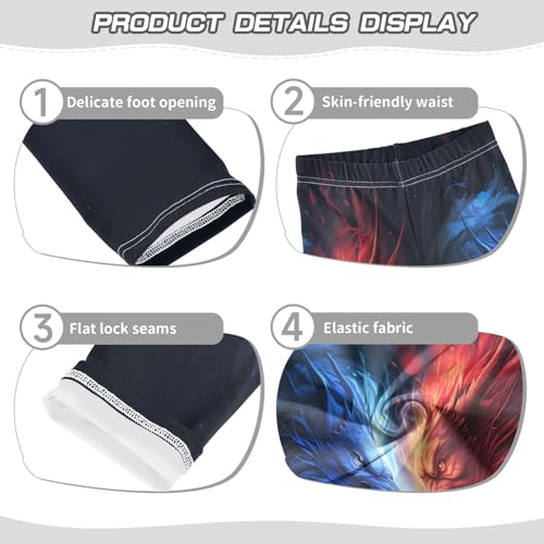 Bolaz Toddler Girls Leggings Printed Yoga Pants Leggings Blue Red Dragon for Kids3