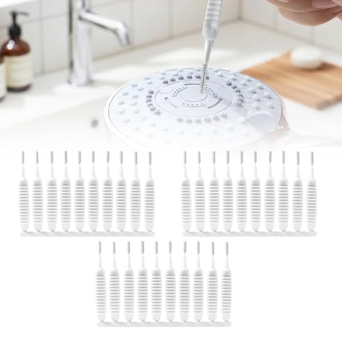 Image of Shower Head Cleaning Brush for Small Holes, Anti-Clogging Nozzle Brush for Shower Head,Phone Hole Pore Gap, Multifunctional Crevice Tiny Cleaning Brushes (30Pcs)