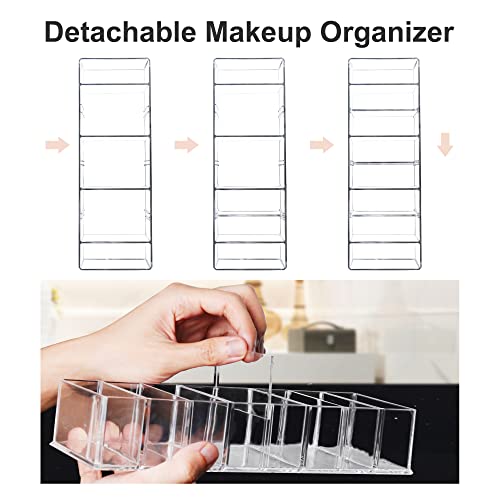 Seitop Detachable Makeup Organizer, 8 Compartments Acrylic Cosmetic Storage Jewelry Display Boxes, Clear Drawer Organizers Case For Dresser Vanity Bathroom Kitchen #TOP2