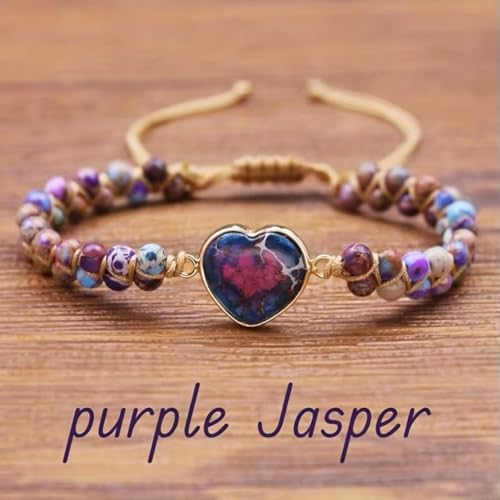 ZOSOJONA Women Boho Wrap Bracelet,Handmade Natural Stone Crystal Emperor Beads Heart Bracelet, Fashion Bohemian Jewelry Gift for Women by ZOSOJONA - Used condition - Image 8