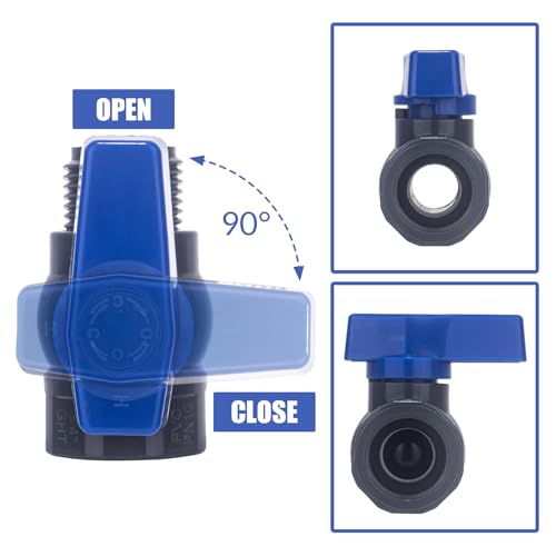 4 Pack 3/4\" GHT Heavy Duty Plastic Garden Hose Shut Off Ball Valve Standard Water Shut-Off Ball Valve Graden Hose Thread Connector Coupling for Telescopic Water Pipe Water Gun Valve Control - Thumbnail 4
