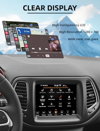 Image of 7 inch Uconnect Touch Screen Replacement with Bracket for Jeep Compass 2017-2020 & Renegade 2018-2020, OEM Fit LCD Digitizer, Replace TDO-WXGA0700K00033-V2 / 00057-V1