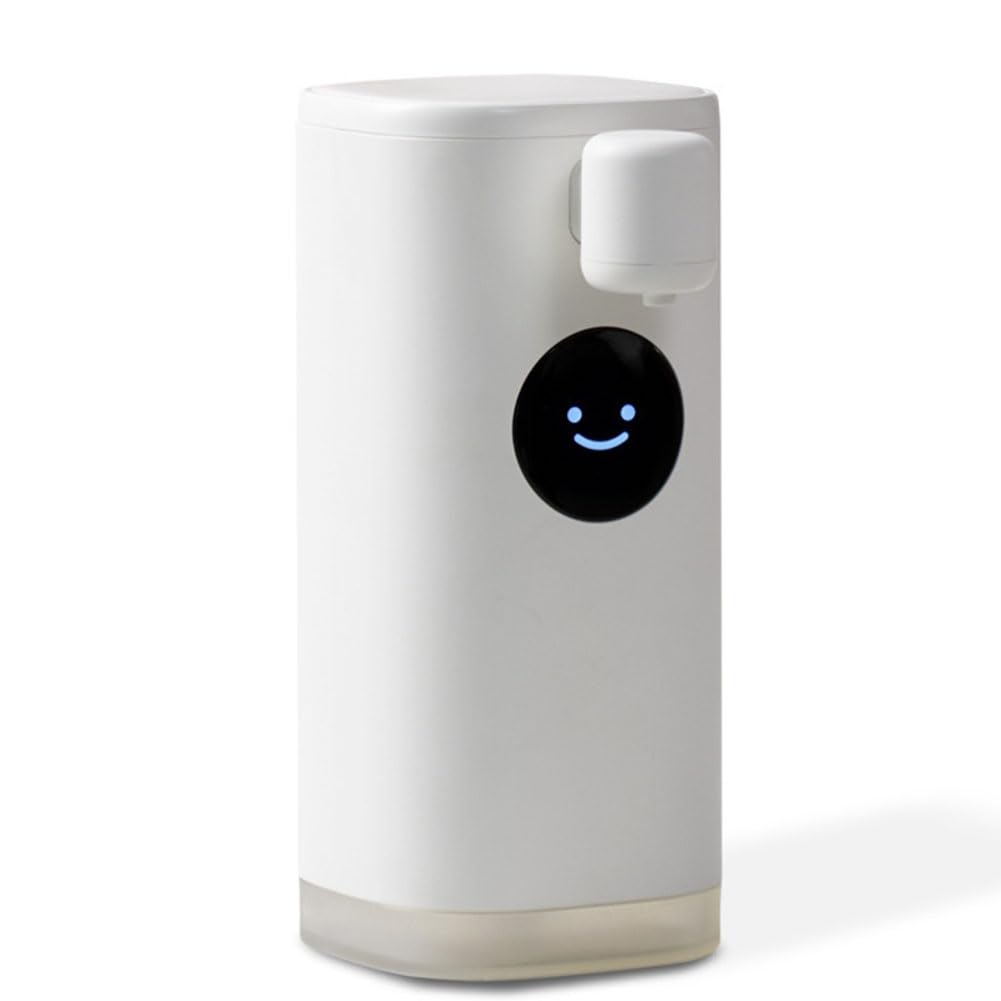 Aundhegrtt Automatic Foaming Soap Dispenser Touchless Hand Soap Dispenser with LED Smile Timer Waterproof Type-C Rechargeable