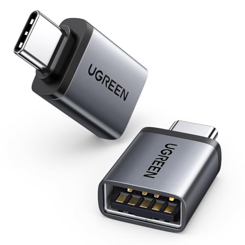UGREEN Adaptador USB a Tipo C 3.2 10Gbs 2 Piezas Macho a Hembra Conversor USB C OTG Thunderbolt 3 Portátil Compatible con iPhone 17 Pro MAX Air MacBook Pro iMac iPad Galaxy S25 Carplay Laptop (Negro)