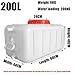 AMAZWI Outdoor Plastic Water Tank,100L/150L/200L/340L Storage Tank Lid,Large Rectangular Horizontal Water Storage Tank,Thickened Pure Water Storage Tank(200L)