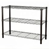 Standing Shelving Units, 36' W x 14' D x 32' H Metal Storage Shelves, Adjustable Carbon Steel Wire Shelving Rack Display Shelf for Garage Bathroom Kitchen Home Office (3-Tiers, Black)