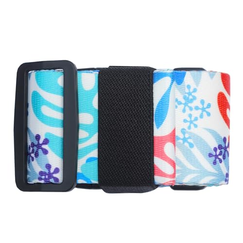 Image of Luggage Straps for Suitcases TSA Approved Easy Pack Organized Suitcase Strap, Luggage Strap, Luggage Belt Strap, Bag Straps for Luggage. Buckle Straps Travel Accessories (Tropical Plant)