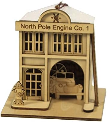Ginger Cottages North Pole Engine Co. #1 Firehouse Ornaments for Christmas Tree image 5
