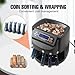 US Coin Counter Sorter and Wrapper Machine Money Counter Organizer Machine 150 Coins/Minute Coin Bank Change Sorter Counter Holder Machine with LCD Display