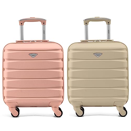 Flight Knight Suitcase Set of 2 Lightweight 4 Wheel ABS Hard Case Carry On Hand Luggage Approved for Over 100 Airlines Including easyJet & Maximum Size for Vueling & Wizz Air 40x30x20cm