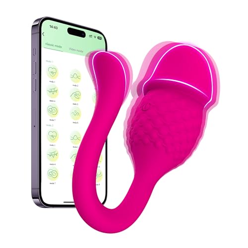 ZWFUN Vibrierendes Ei Sex spielzeug für die frau Vibratoren mit 10 modi App-steuerung G punkt Vibrator Klitorisstimulator Anal dilatator für Klitoris vergnügen sexspielzeug für frau klitoris (Rot)