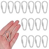 Nogeqi 15 Pcs Small Locking Carabiner, 1.4' D-Ring Key Hooks with Twist Lock Mini Locking Carabiner, Stainless Steel Carabiners with Lock for Keychain Pet Leash Parrot Bird Hanging Toys
