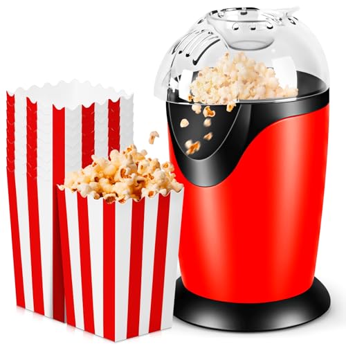 La mejor comparación de Maquina de Palomitas Walmart favoritos de las personas. 48 Maquina de Palomitas Mini, 1200W Aire Caliente Sin Aceite y Sin Azúcar, 10 Piezas Cajas Desechables Incluidas, Ideal para Fiestas y Cine en Casa (Rojo y Negro)