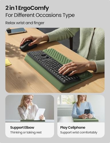Image of Vaydeer Wrist Rest with Keyboard Stand, Computer Wrist Support Pad, Ergonomic Keyboard Riser Holder Lifter Tray with Wrist Pad, Soft Memory Foam Desk Cushion, Palm Hand Typing for Office Home School