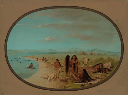 Peinture sur toile graffiti nordique Crow Warrioriess de George Catlin décoration murale 60x90cm