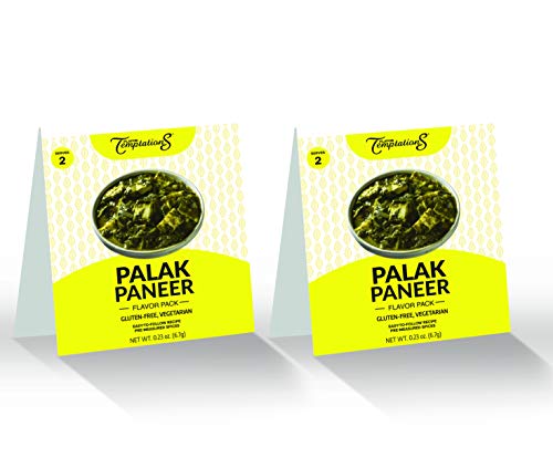 PALAK (SAAG) PANEER India Food Spice kit by Flavor Temptations. Home Cook CURRY Dishes with Beginner Seasoning Set. Gluten free, Salt free. 2 pack, Serves 4.