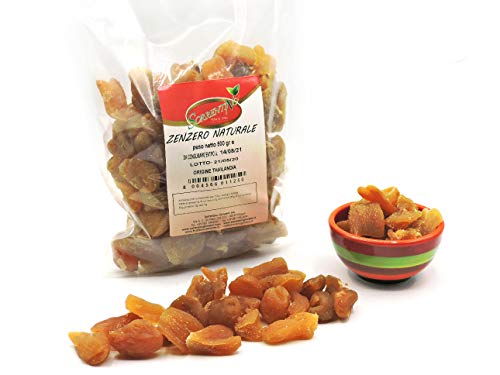 Zenzero Naturale disidratato senza zuccheri di PRIMA QUALITA' - Pacchetto 500g - Senza solfiti senza...