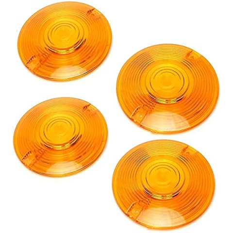 ZYTC 3 1/4" Motorcycle Turn Signal Lens Lenses Kit Amber Lens For Harley-Davidson Electra Glides Road King Pack of 4 Cover