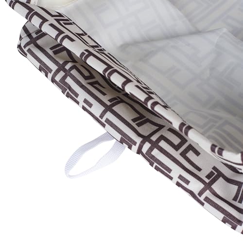 Household Essentials 2214 Canvas Utility Tote With Handles, Rectangular Krush Tote, Water-Resistant Vinyl Lining, Large Capacity, Durable And Versatile, Tan Geometric Pattern thumb #3