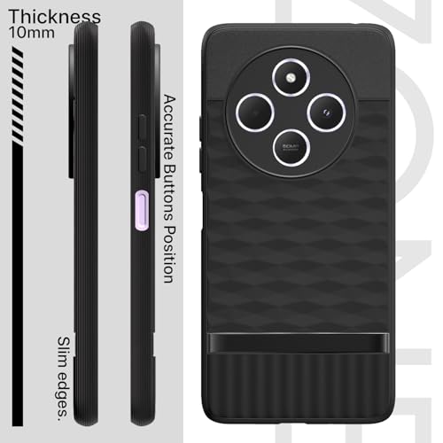 Image of Outlouders Back Cover for Redmi 14c 5G / Redmi A4 5G / Poco C75 5G | TPU Soft Flexible Shockproof | Full Camera Protection Back Case (Black)