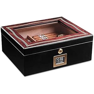 Sigarendoos Sigaar Humidor Desktop Houten Doos Reizen Humidor voor Sigaren met Luchtbevochtiger en Hygrometer Tabaksdoos