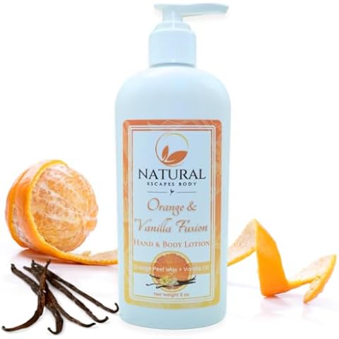 Orange & Vanilla Fusion Hand & Body Lotion, Natural Moisturizer for Dry Skin w/Aloe Vera, Coconut Oil, Ceramides, Vitamin B5, Vitamin E, Intense Moisturizing Cream 8 oz Cover