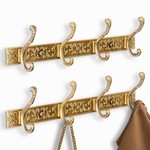VAN CADENE Coat Rack Wall Mount Hooks for Hanging，Vintage Aluminum