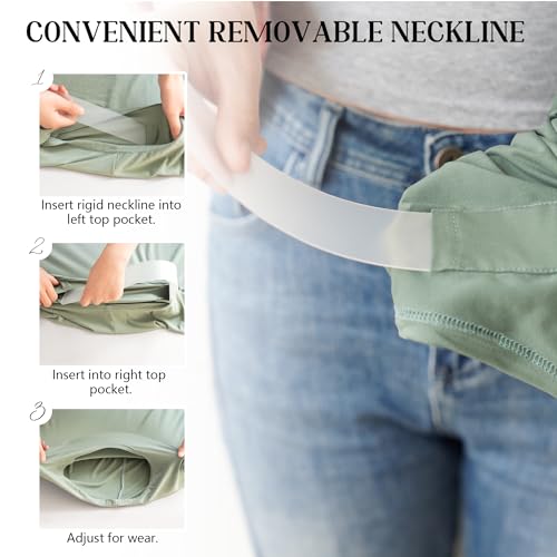 MairMore Nursing Covers for Breastfeeding, Breathable & Soft Privacy Feeding Covers 360 Degree Full Nursing Poncho for Baby and Mom with Removable Neckline (Green) - Thumbnail 6