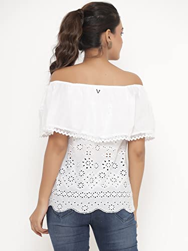 Image of Pure Cotton Schiffli Top
