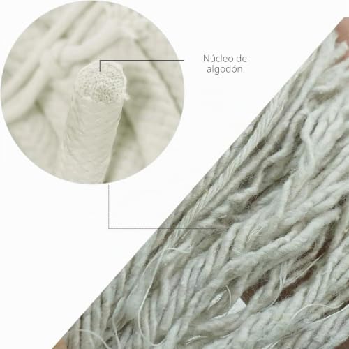 Cuerda de algodón natural blanca de 16mm x 15M para macramé trenzado y decoración 4