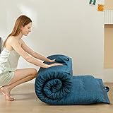 MAXYOYO Roll Up Mattress Sleeping Mat, Floor Futon for Outdoor Indoor, Upgraded Portable and Foldable Mattress, Bluestone Single, 75x28 Inch