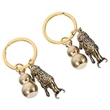 MAGICLULU Colgante Obsequio Original de Latón Dorado Diseño de Buey y Calabaza, Llavero Creativo para Año, Decoración Pequeña Única para Mochila y Bolso
