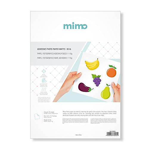 Papel Fotográfico Adesivo Fosco - Mimo - A4-115g - 20 Fls