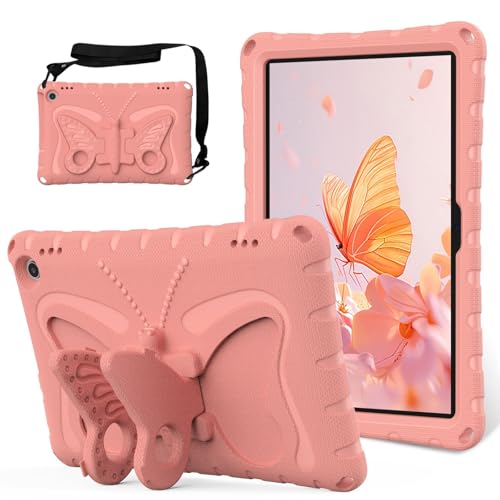Étui antichoc Kindle Fire HD 10 en mousse EVA rose avec support et bandoulière