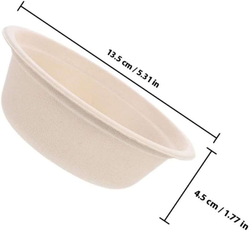 100pcs 350ml Disposable Paper Bowls Biodegradable Pulp Multi-function Noodle and Salad Bowls Portable Camping Food Containers