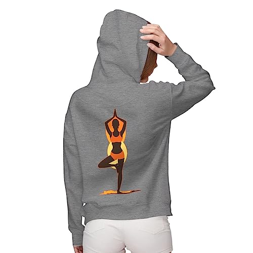Cool Yoga Women’s Zip Hoodie – Cute Art Hooded Sweatshirt – Illustration Hoodie