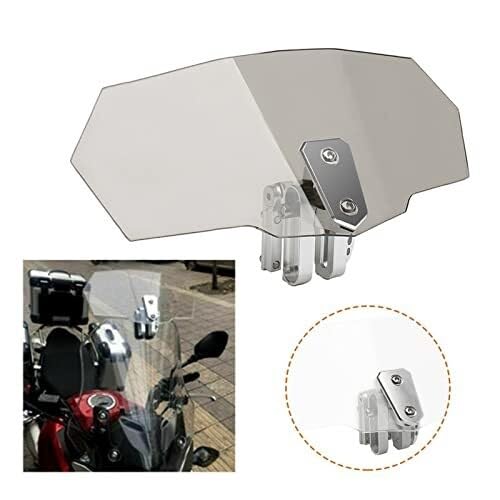 Moto Pare-Brise Déflecteur De Pare-brise 1 Pièce De Pare-brise De Scooter Extension De Pare-brise Réglable À Clipser Déflecteur De Pare-brise Becquet De Pare-brise(Dark smoke)
