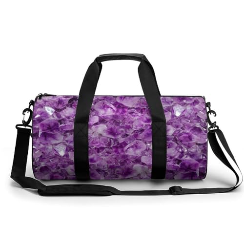 Sac de sport fleur violette pour gym et voyage cabine de 45x23x23cm