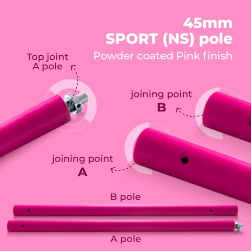 X-Pole Fitness & Dance Pole For Home, Static (Non-Spinning), Portable & Adjustable - 45Mm Powder Coat Pink (Sport) [Dvd + Grip Powder + Access To Tv Membership] thumb #4