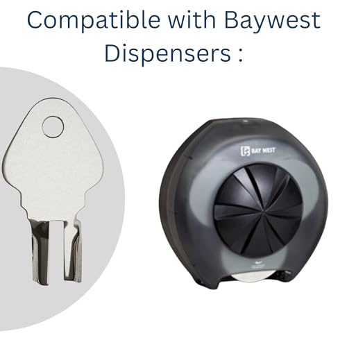 Image of Key for Baywest 1200 - Replacement Key for Tork Dispensers which was Baywest Brand Toilet Paper Dispenser, Paper Towels Dispenser, Soap and air freshener Dispensers (1 Pack)