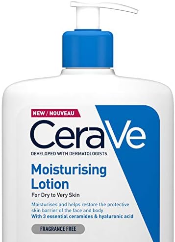 CeraVe Moisturising Lotion, 1 Litre, with Hyaluronic Acid and 3 Essential Ceramides (Daily Face & Body Moisturiser) for Dry to Very Dry Skin