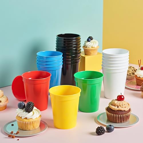 Gobelets réutilisables en plastique de 450ml multicolores et empilables x60 - 6